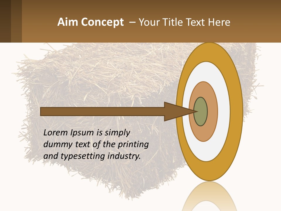 A Pile Of Hay With A Brown Sign In Front Of It PowerPoint Template