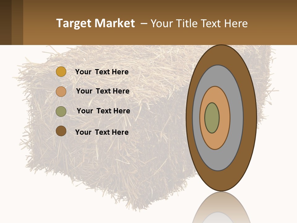 A Pile Of Hay With A Brown Sign In Front Of It PowerPoint Template