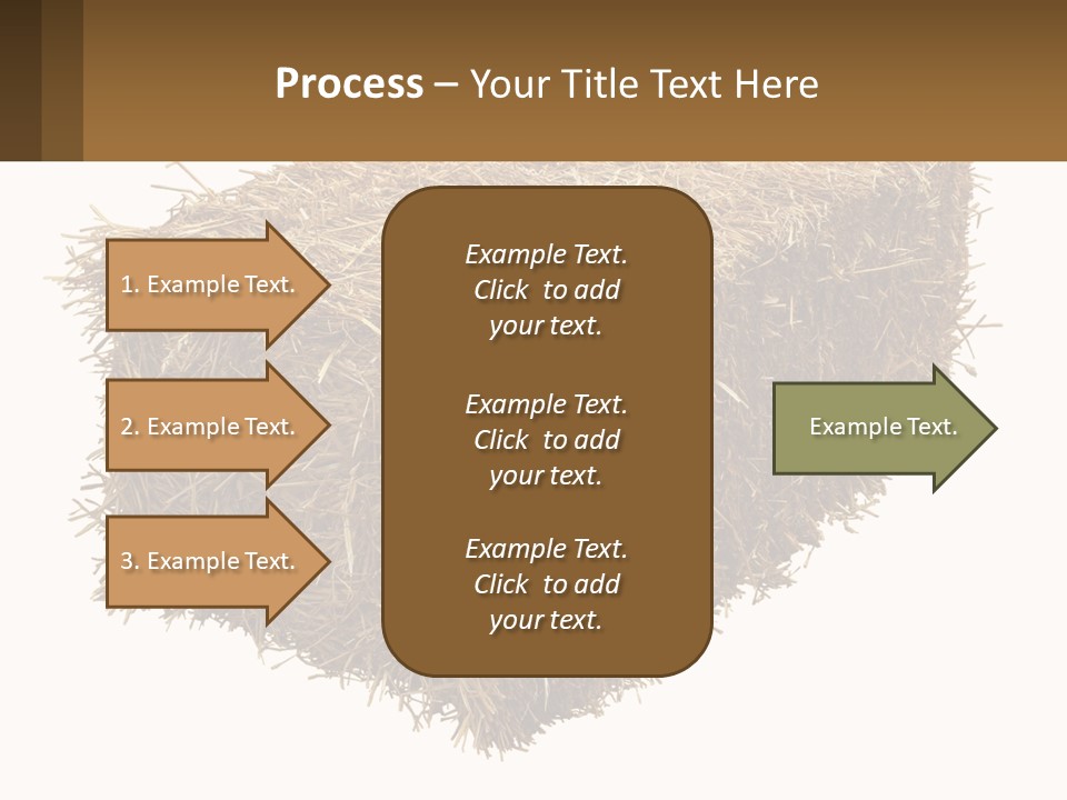 A Pile Of Hay With A Brown Sign In Front Of It PowerPoint Template