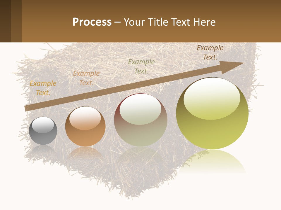 A Pile Of Hay With A Brown Sign In Front Of It PowerPoint Template