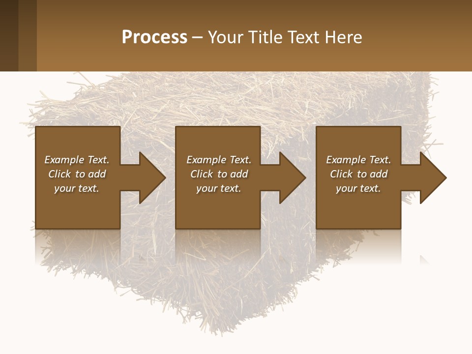 A Pile Of Hay With A Brown Sign In Front Of It PowerPoint Template