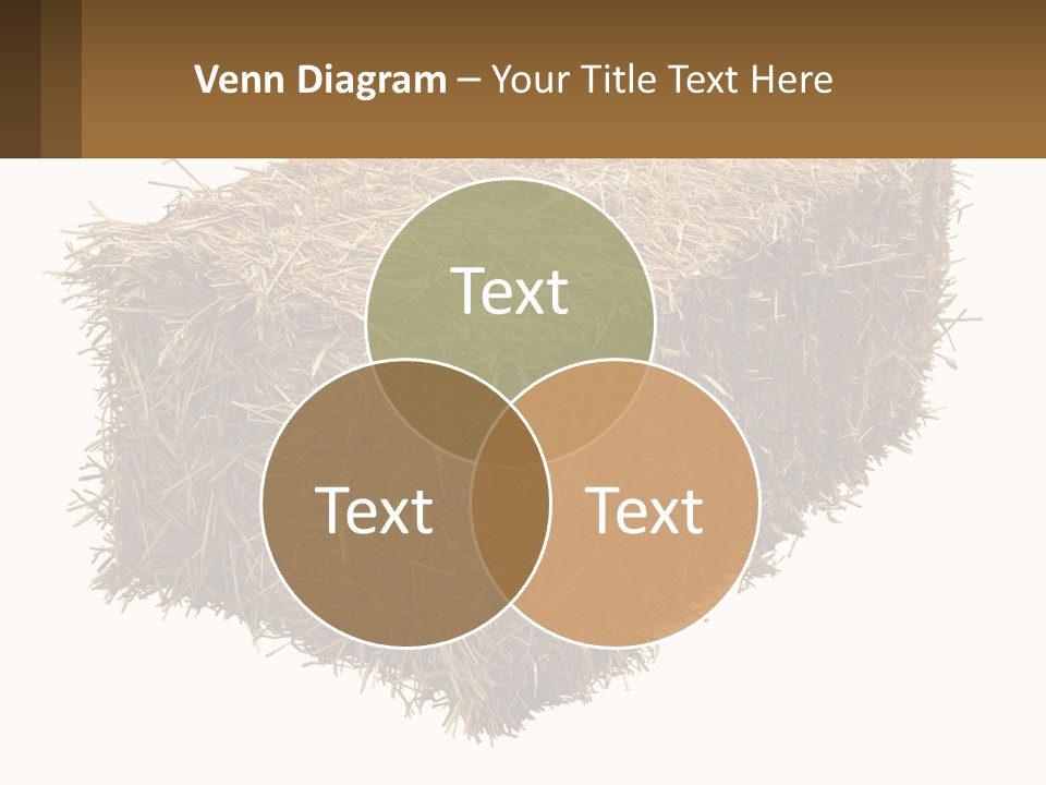 A Pile Of Hay With A Brown Sign In Front Of It PowerPoint Template