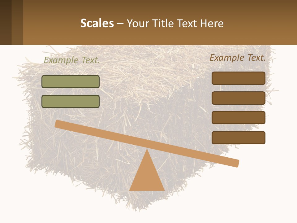 A Pile Of Hay With A Brown Sign In Front Of It PowerPoint Template