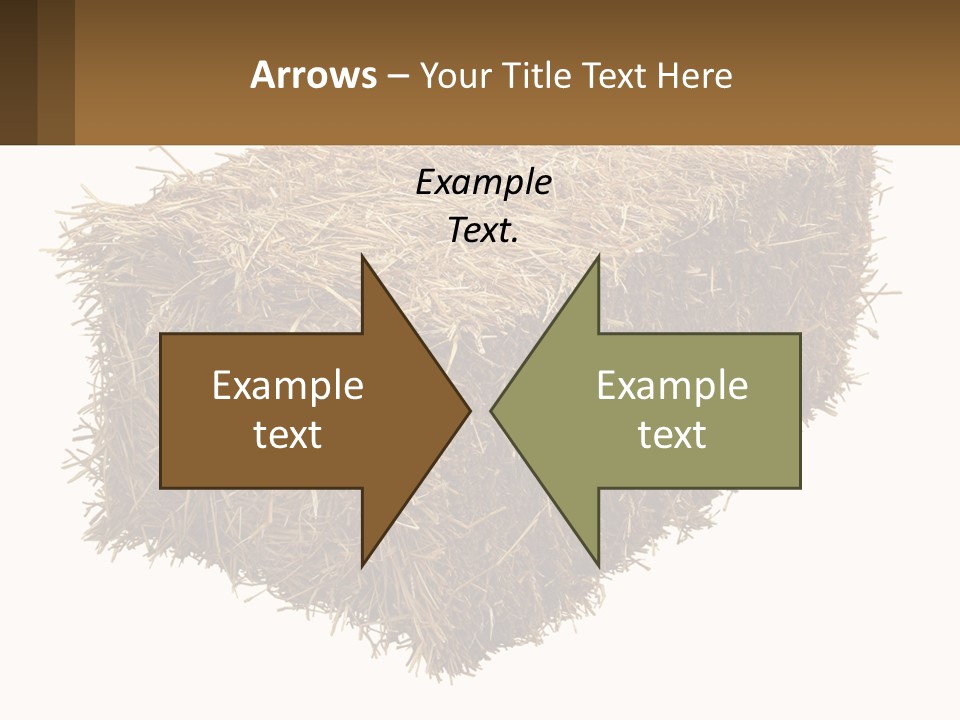 A Pile Of Hay With A Brown Sign In Front Of It PowerPoint Template