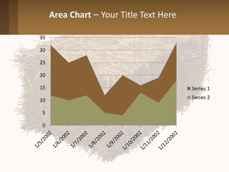 A Pile Of Hay With A Brown Sign In Front Of It PowerPoint Template