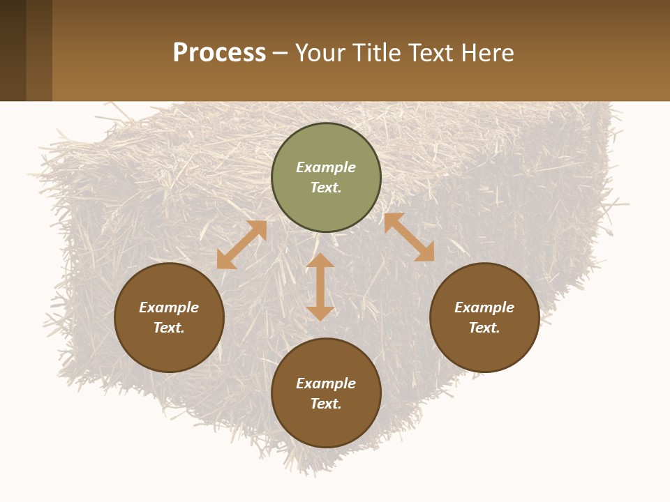 A Pile Of Hay With A Brown Sign In Front Of It PowerPoint Template