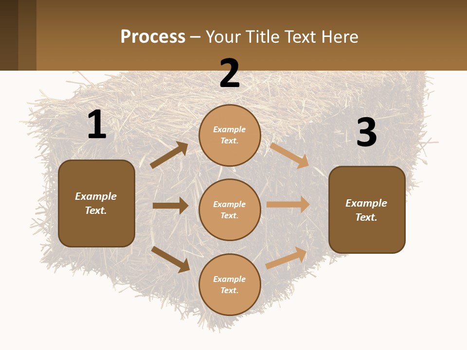 A Pile Of Hay With A Brown Sign In Front Of It PowerPoint Template