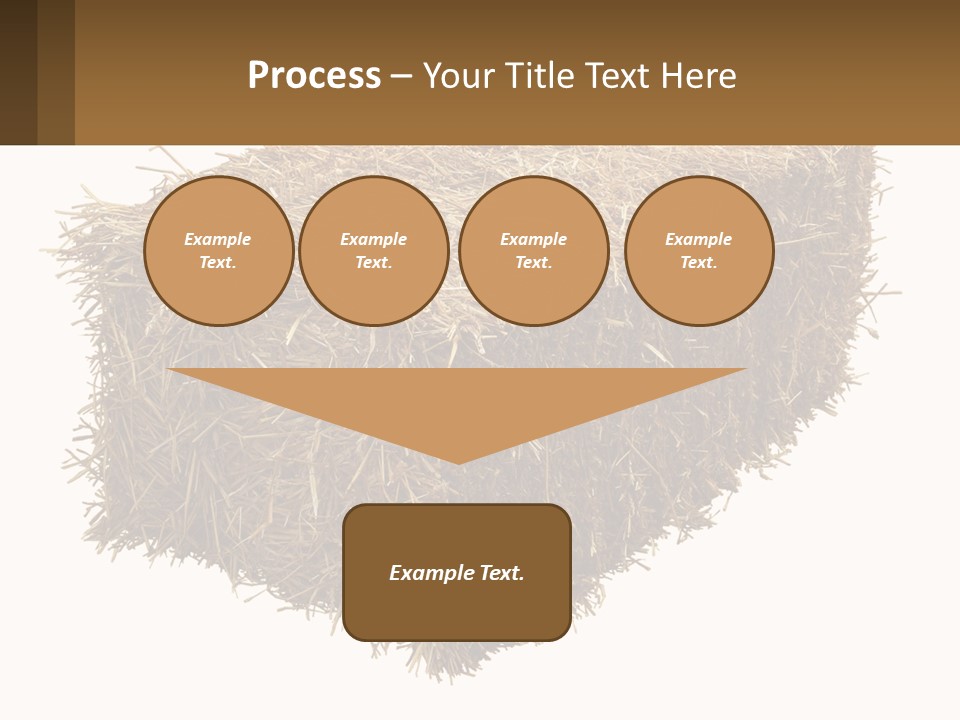 A Pile Of Hay With A Brown Sign In Front Of It PowerPoint Template