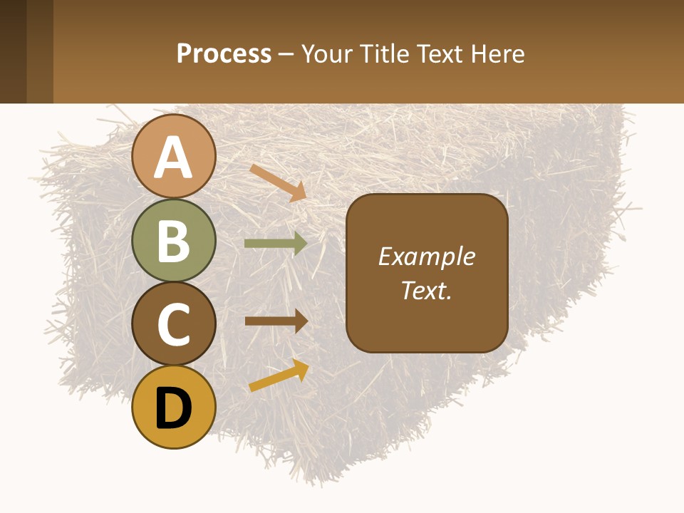A Pile Of Hay With A Brown Sign In Front Of It PowerPoint Template