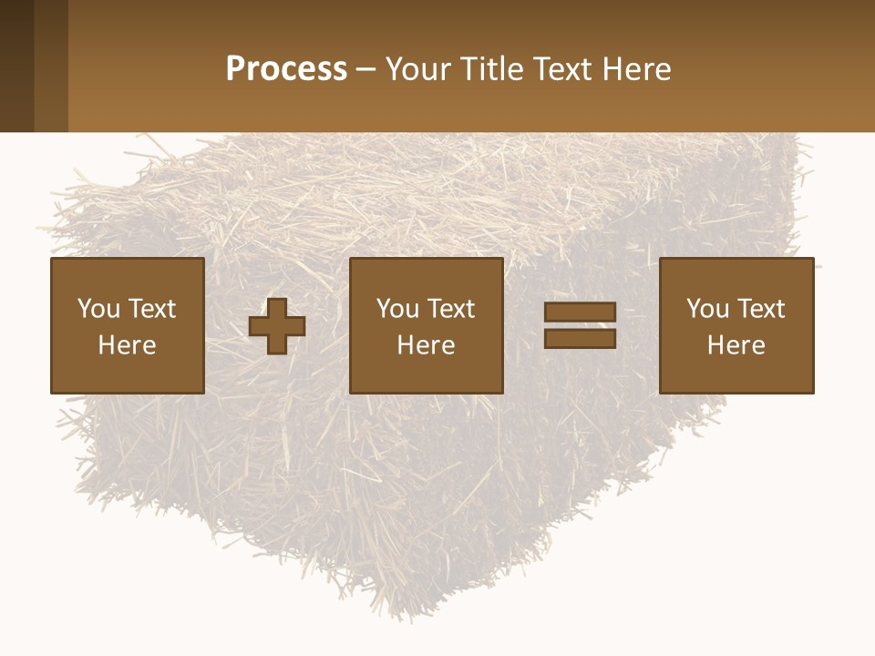 A Pile Of Hay With A Brown Sign In Front Of It PowerPoint Template