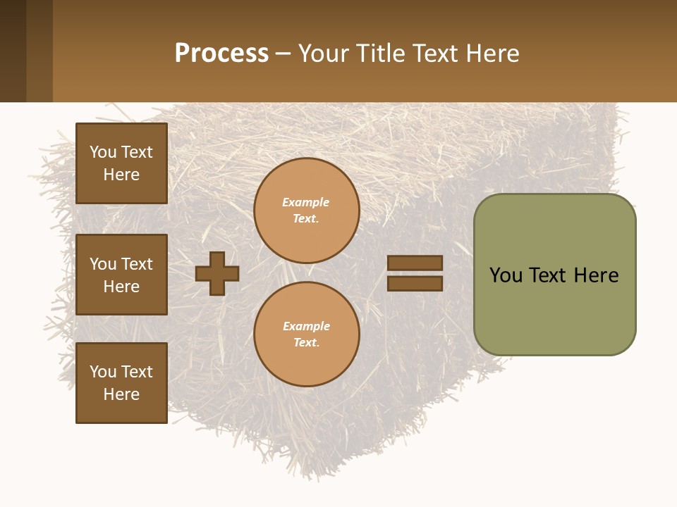 A Pile Of Hay With A Brown Sign In Front Of It PowerPoint Template