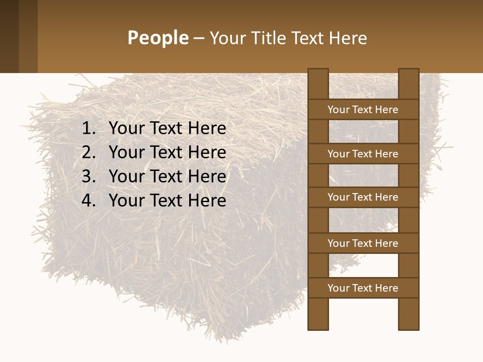 A Pile Of Hay With A Brown Sign In Front Of It PowerPoint Template