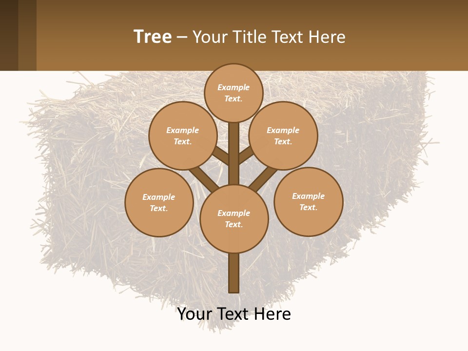 A Pile Of Hay With A Brown Sign In Front Of It PowerPoint Template