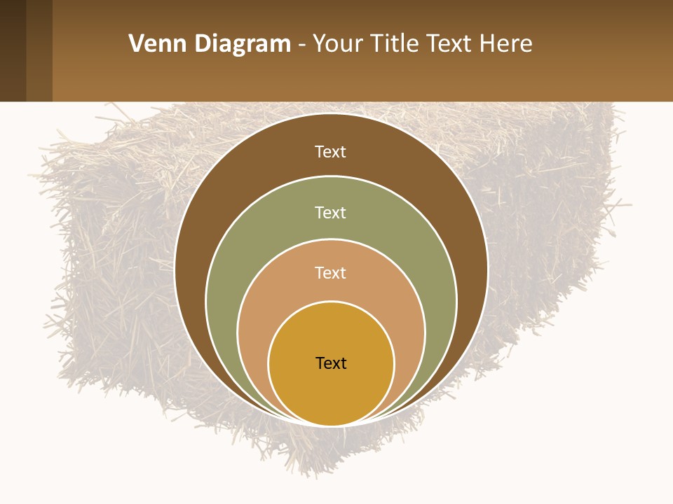 A Pile Of Hay With A Brown Sign In Front Of It PowerPoint Template