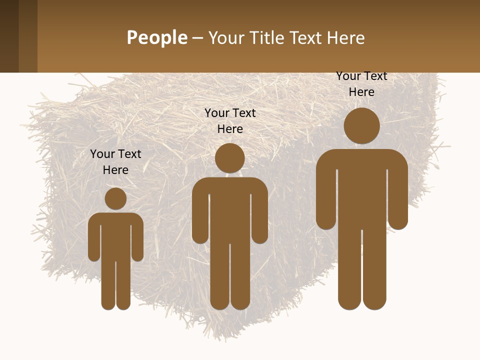 A Pile Of Hay With A Brown Sign In Front Of It PowerPoint Template