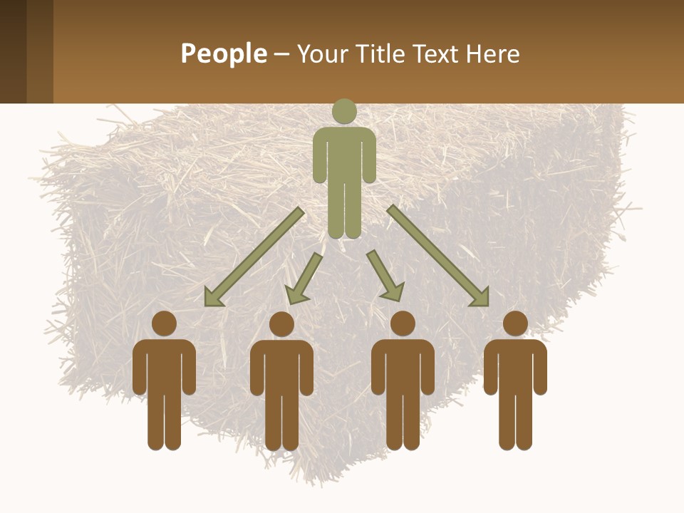 A Pile Of Hay With A Brown Sign In Front Of It PowerPoint Template