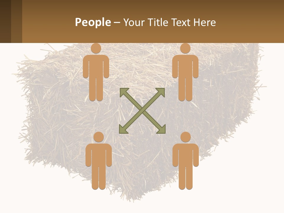 A Pile Of Hay With A Brown Sign In Front Of It PowerPoint Template