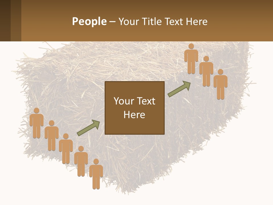 A Pile Of Hay With A Brown Sign In Front Of It PowerPoint Template
