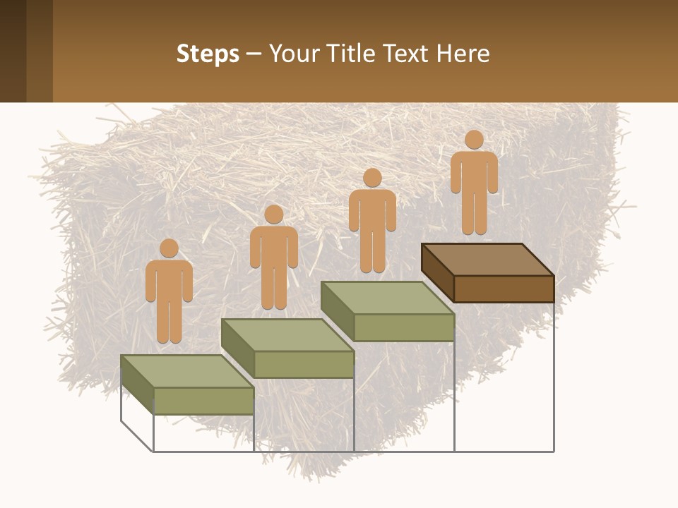 A Pile Of Hay With A Brown Sign In Front Of It PowerPoint Template