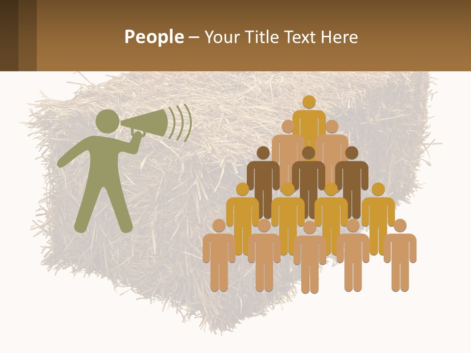 A Pile Of Hay With A Brown Sign In Front Of It PowerPoint Template