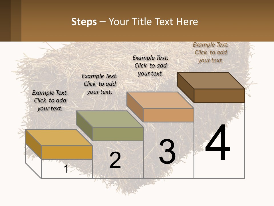 A Pile Of Hay With A Brown Sign In Front Of It PowerPoint Template