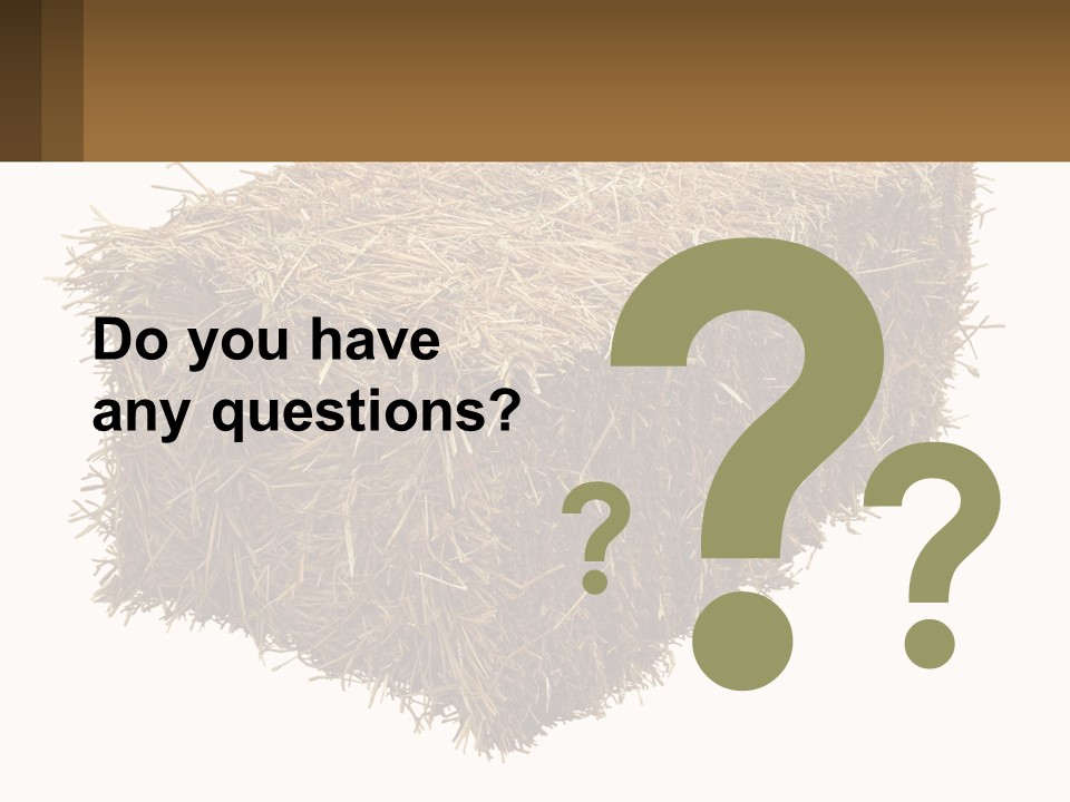 A Pile Of Hay With A Brown Sign In Front Of It PowerPoint Template