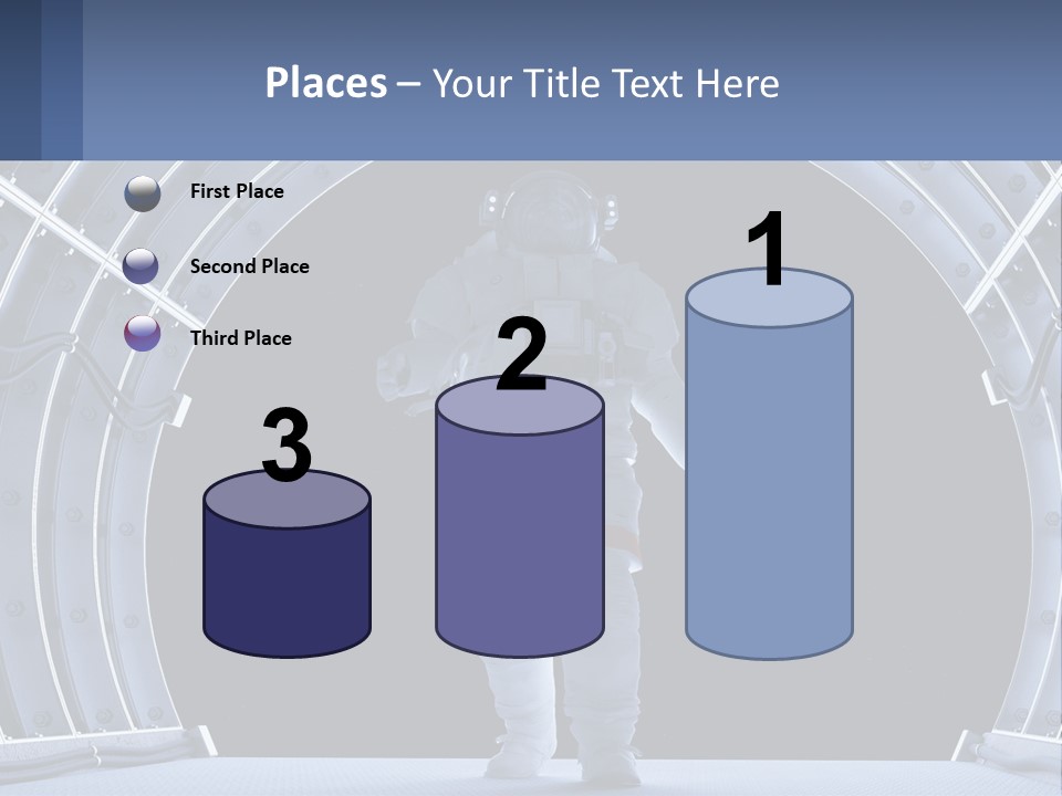 A Man In A Space Suit Is Walking Through A Tunnel PowerPoint Template