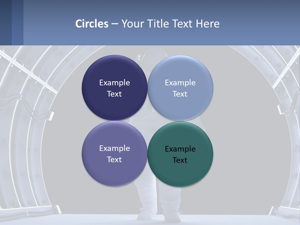 A Man In A Space Suit Is Walking Through A Tunnel PowerPoint Template