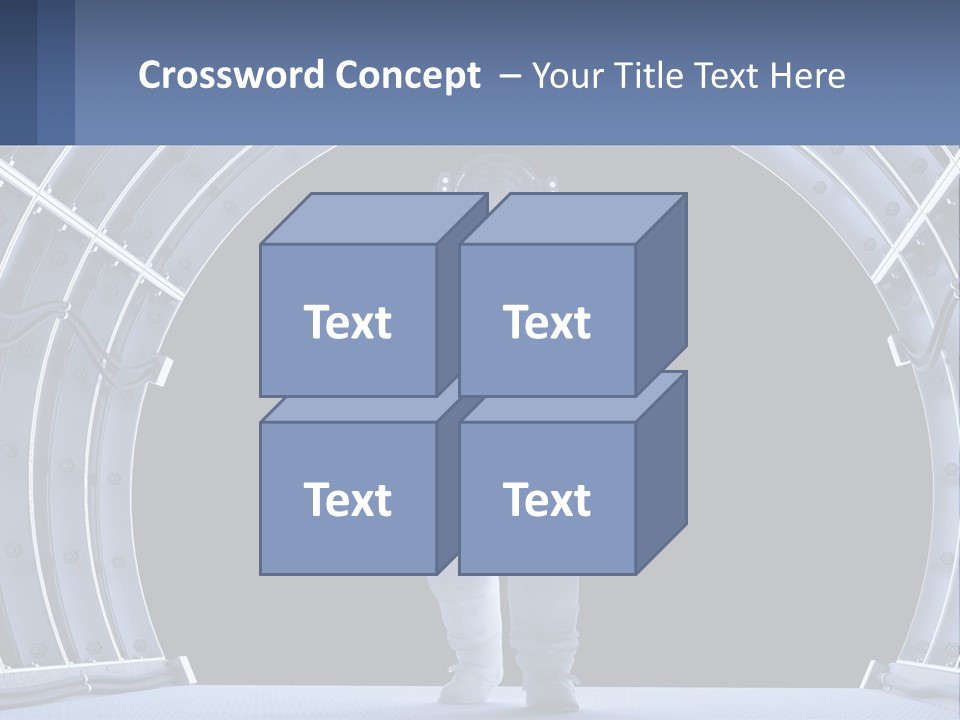 A Man In A Space Suit Is Walking Through A Tunnel PowerPoint Template