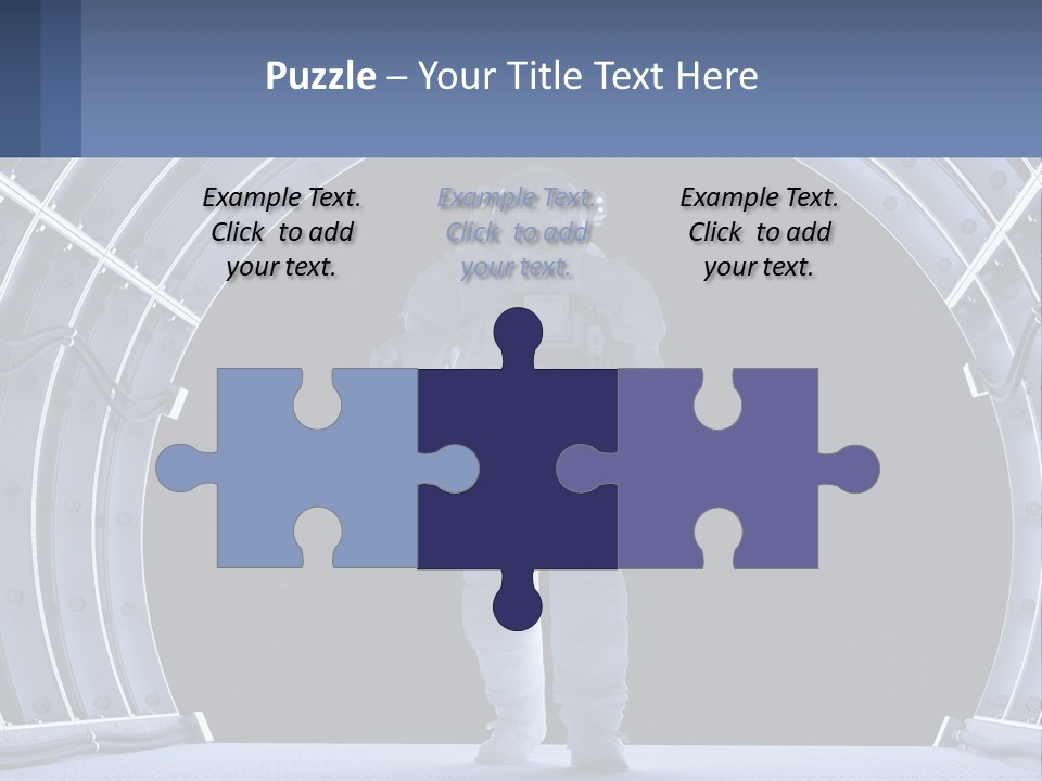 A Man In A Space Suit Is Walking Through A Tunnel PowerPoint Template