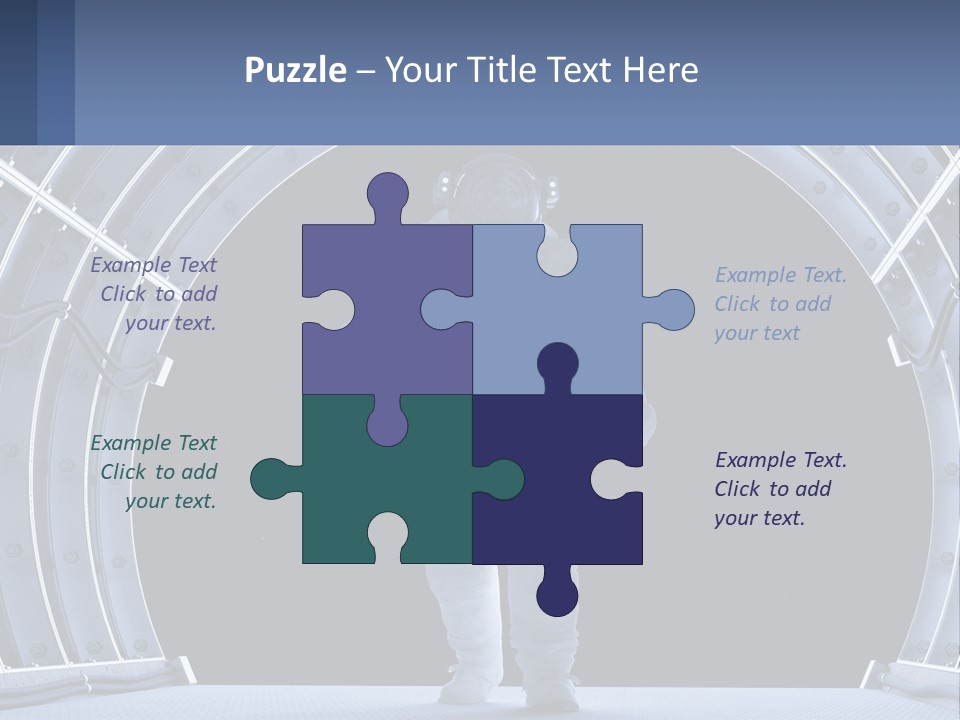 A Man In A Space Suit Is Walking Through A Tunnel PowerPoint Template