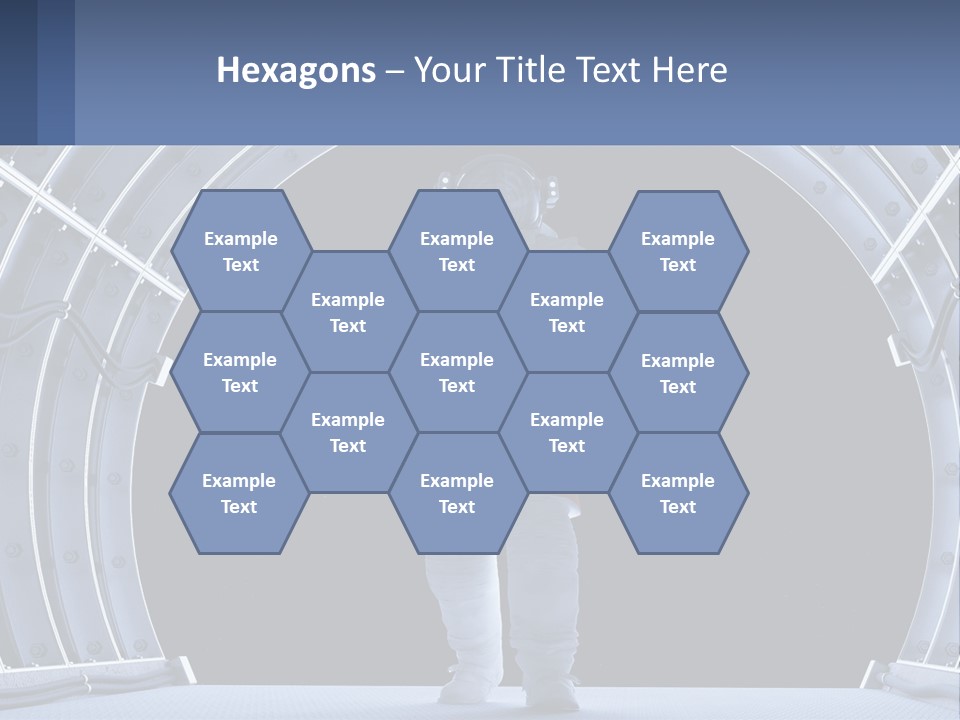 A Man In A Space Suit Is Walking Through A Tunnel PowerPoint Template