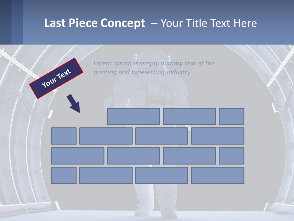 A Man In A Space Suit Is Walking Through A Tunnel PowerPoint Template