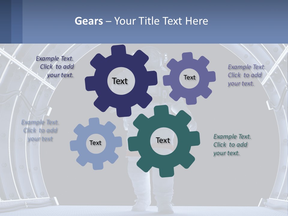 A Man In A Space Suit Is Walking Through A Tunnel PowerPoint Template