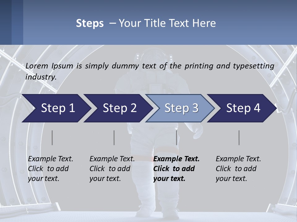 A Man In A Space Suit Is Walking Through A Tunnel PowerPoint Template