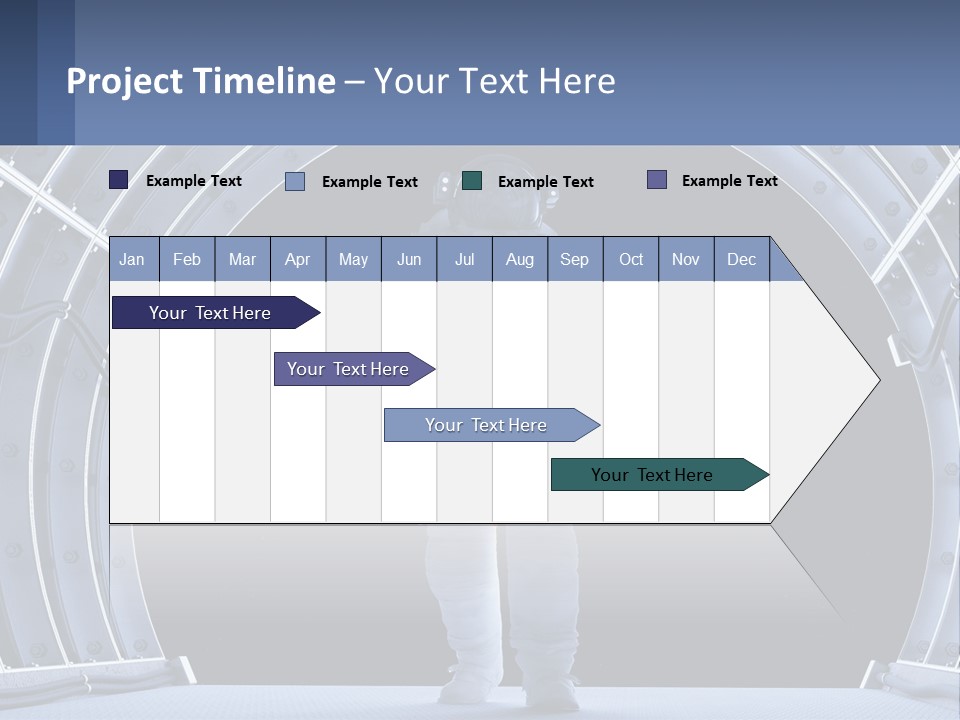 A Man In A Space Suit Is Walking Through A Tunnel PowerPoint Template