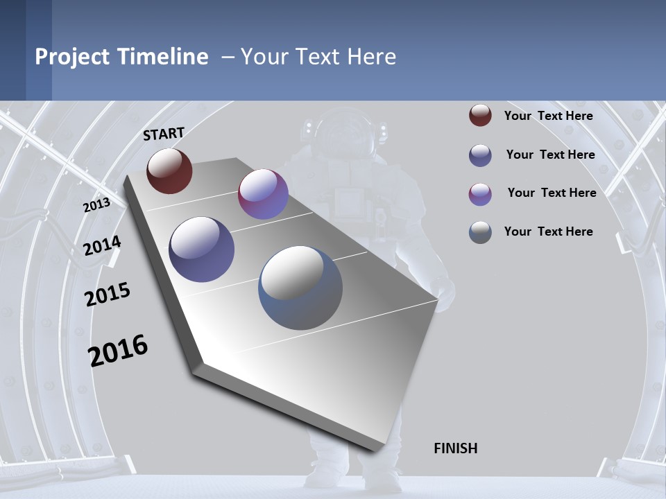 A Man In A Space Suit Is Walking Through A Tunnel PowerPoint Template