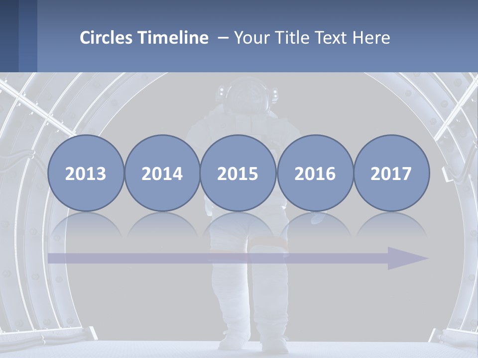 A Man In A Space Suit Is Walking Through A Tunnel PowerPoint Template