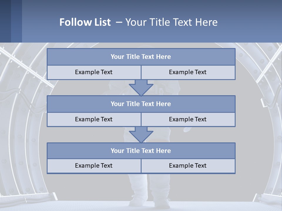 A Man In A Space Suit Is Walking Through A Tunnel PowerPoint Template