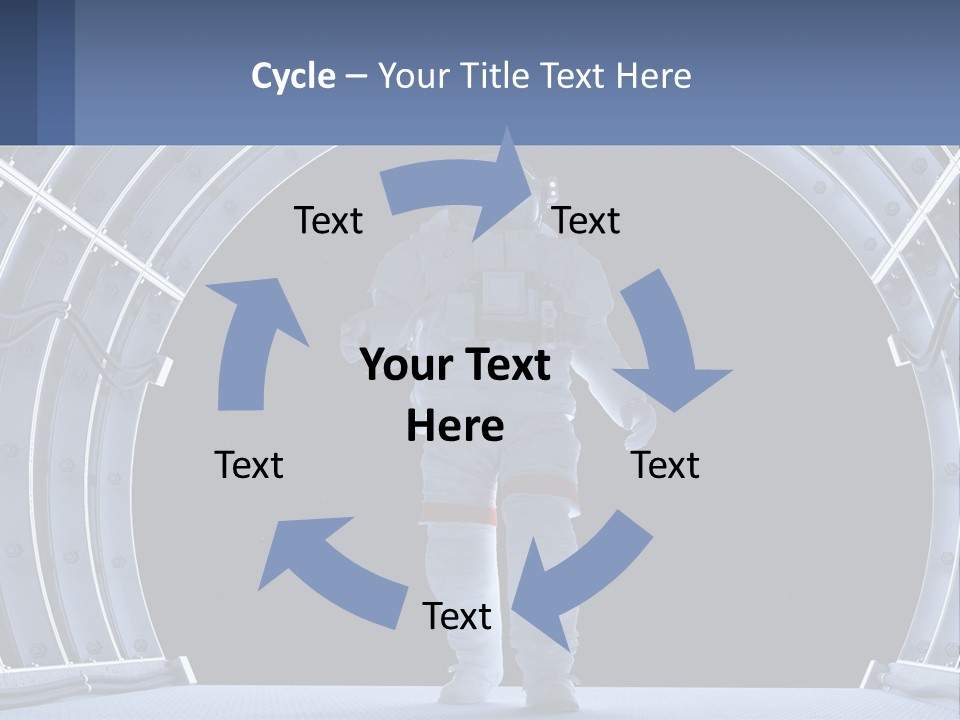 A Man In A Space Suit Is Walking Through A Tunnel PowerPoint Template