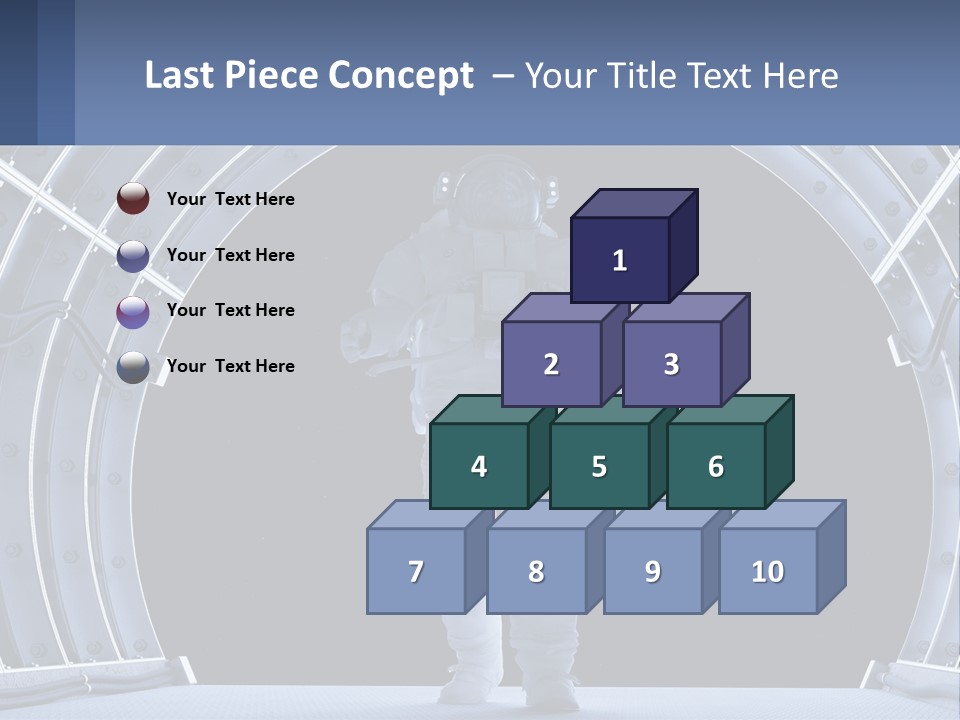 A Man In A Space Suit Is Walking Through A Tunnel PowerPoint Template