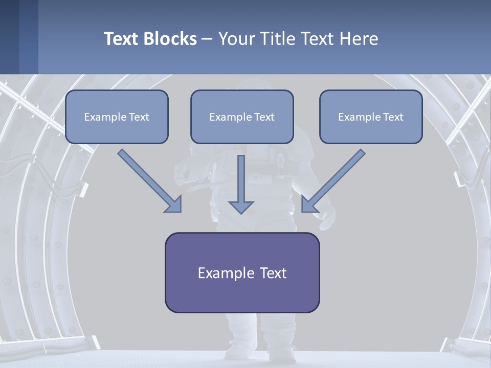 A Man In A Space Suit Is Walking Through A Tunnel PowerPoint Template