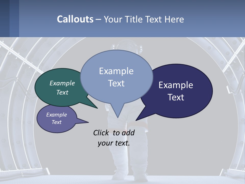 A Man In A Space Suit Is Walking Through A Tunnel PowerPoint Template