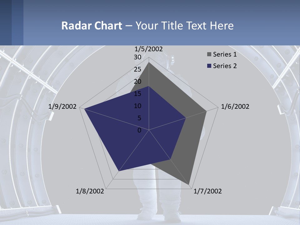 A Man In A Space Suit Is Walking Through A Tunnel PowerPoint Template