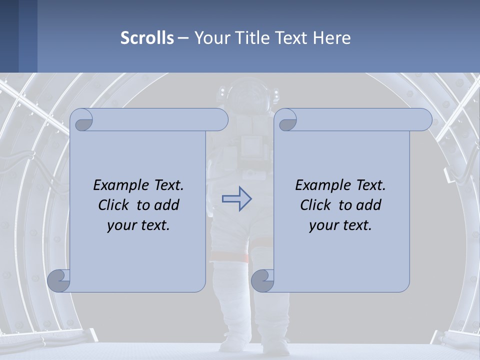 A Man In A Space Suit Is Walking Through A Tunnel PowerPoint Template