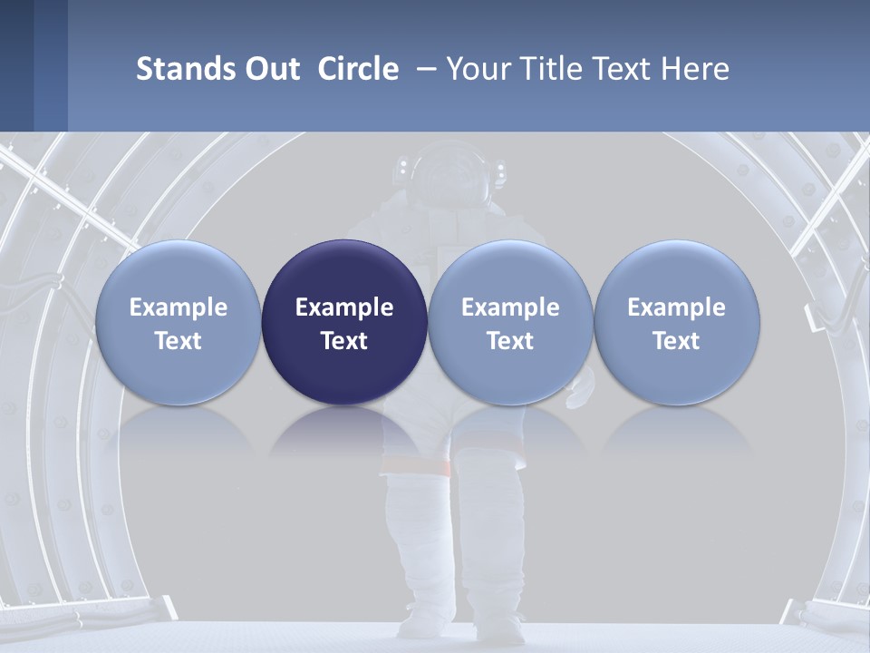 A Man In A Space Suit Is Walking Through A Tunnel PowerPoint Template
