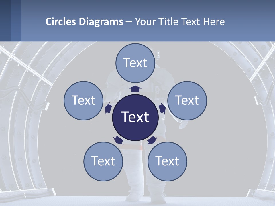 A Man In A Space Suit Is Walking Through A Tunnel PowerPoint Template