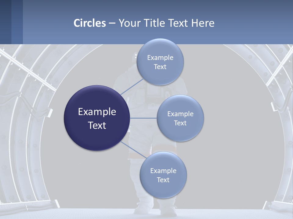 A Man In A Space Suit Is Walking Through A Tunnel PowerPoint Template