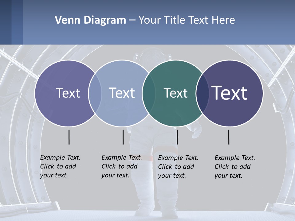 A Man In A Space Suit Is Walking Through A Tunnel PowerPoint Template