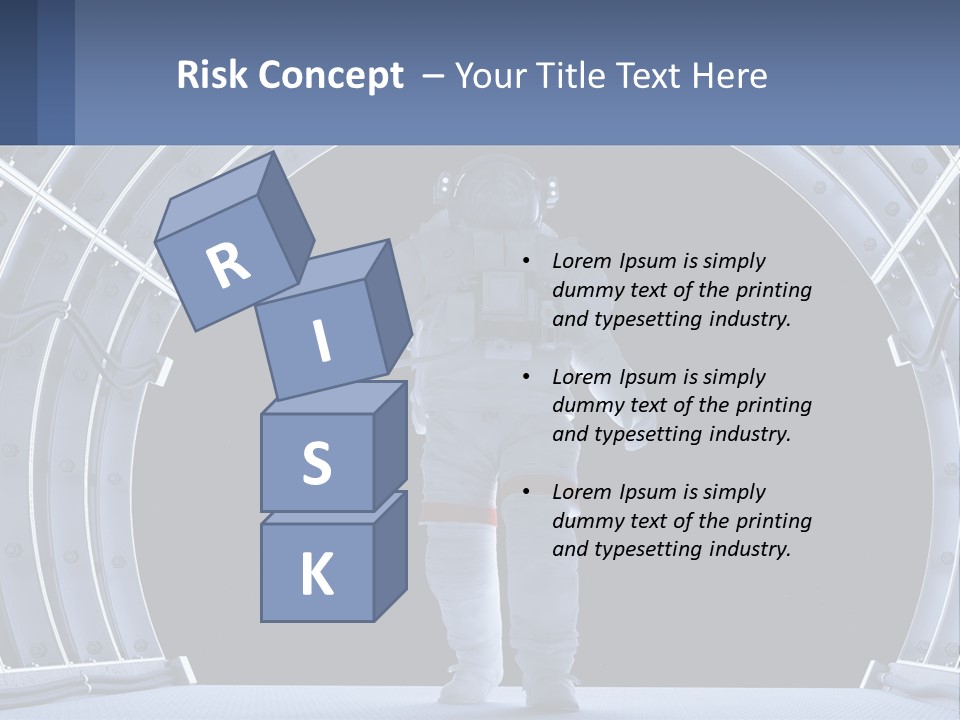 A Man In A Space Suit Is Walking Through A Tunnel PowerPoint Template